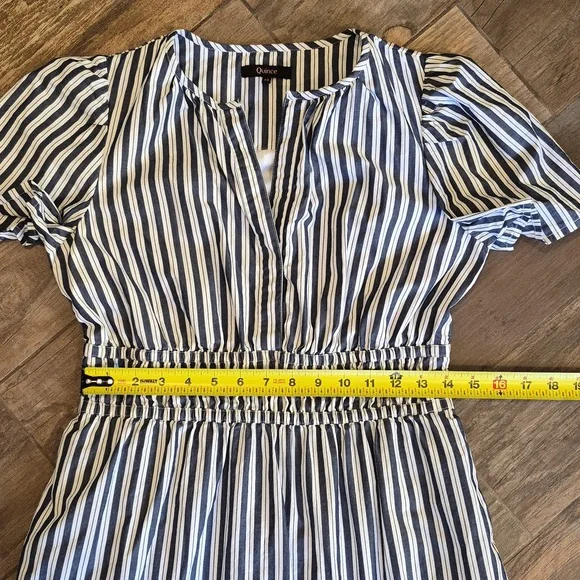 Quince 100% Organic Cotton Poplin Tiered Maxi Dress in Hudson Stripe, Small - Picture 9 of 13